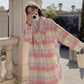 🔥👸Woman’s Plaid Synthetic Wool Loose Fit Long Coat(40%OFF)
