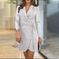 [Best Gift for Her] Fashion Sexy Sequined Solid Color Waisted Dress for Lady