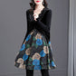 Best Gift for Her * Elegant Floral Print Lace Trim V-Neck Dress