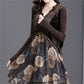 Best Gift for Her * Elegant Floral Print Lace Trim V-Neck Dress