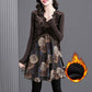 Best Gift for Her * Elegant Floral Print Lace Trim V-Neck Dress