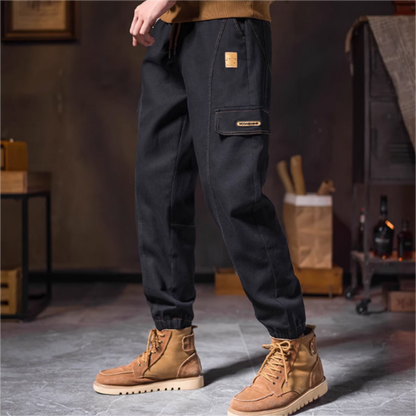 Festival promotion🎁Men's Fashion Casual Loose Pockets Spliced Solid Color Trousers