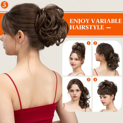 Messy Side Comb Clip In Bun Hair Accessory