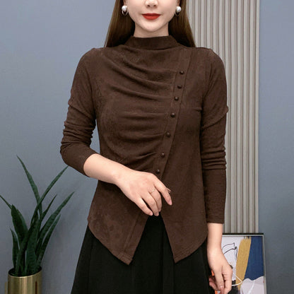 Half High Neck Slim Warm Bottom Shirt